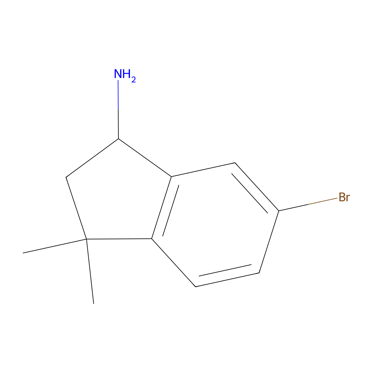 6-Bromo-3,3-dimethyl-2,3-dihydro-1H-inden-1-amine molecular structure, CAS 1248561-62-7