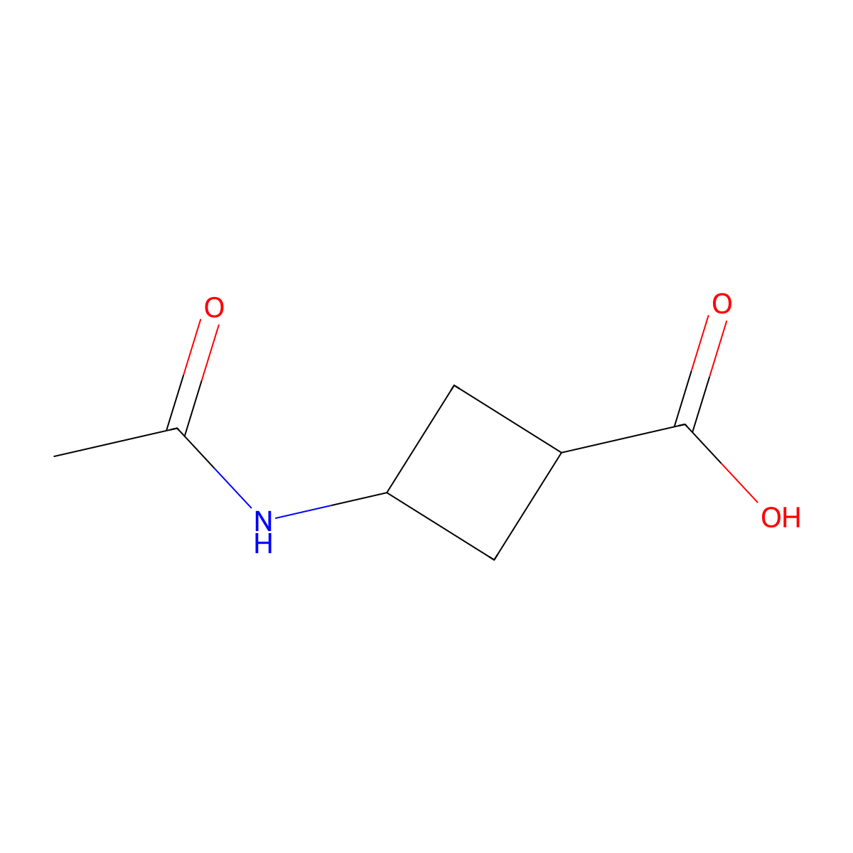 3-Acetamidocyclobutane-1-carboxylic acid molecular structure, CAS 1248563-70-3