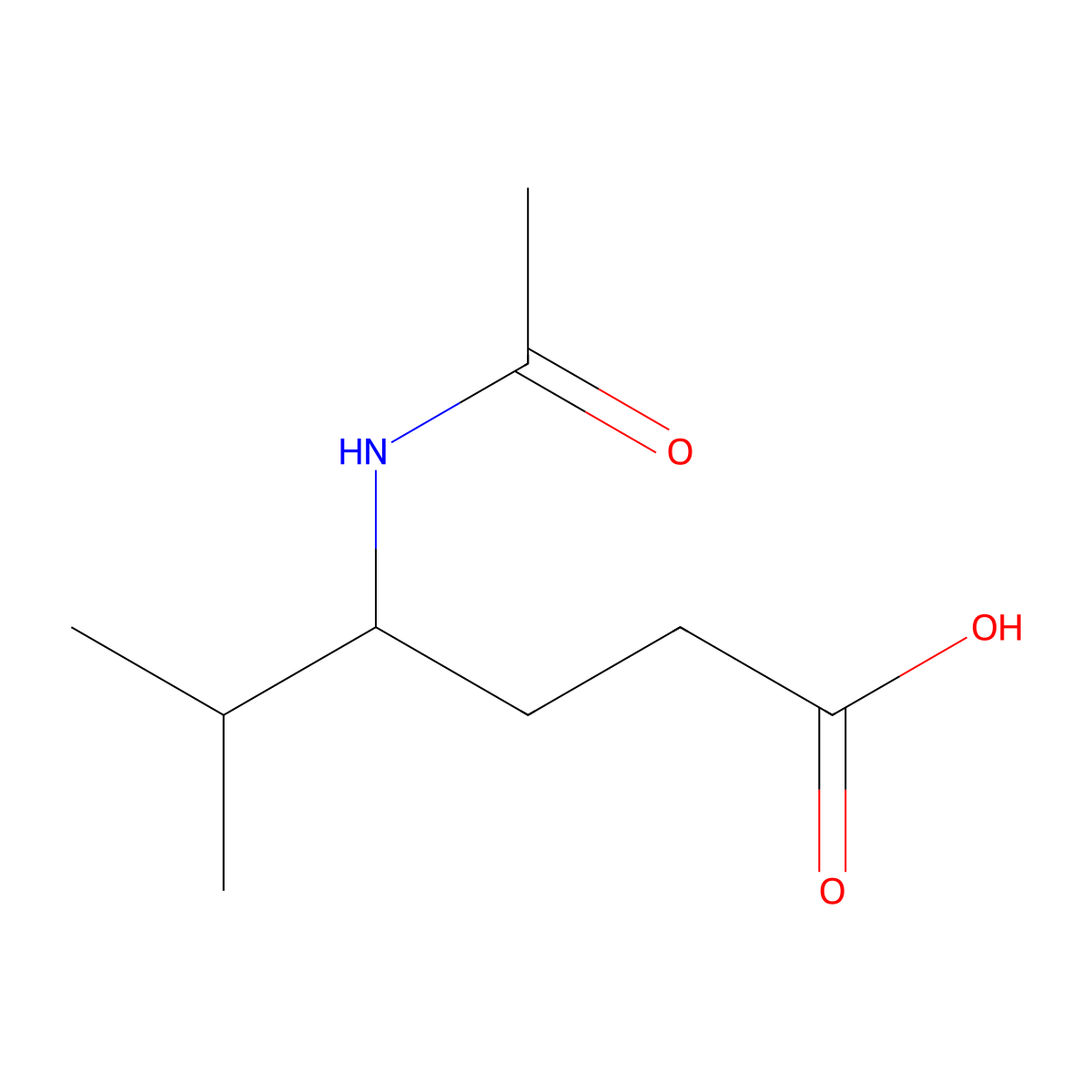 4-Acetamido-5-methylhexanoic acid molecular structure, CAS 1248565-41-4