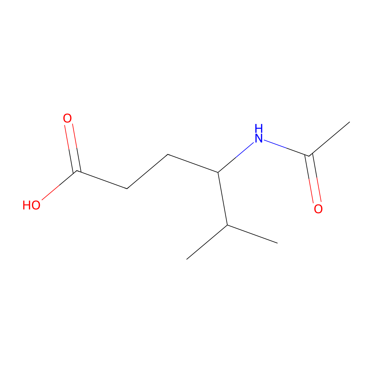 4-Acetamido-5-methylhexanoic acid molecular structure, CAS 1248565-41-4