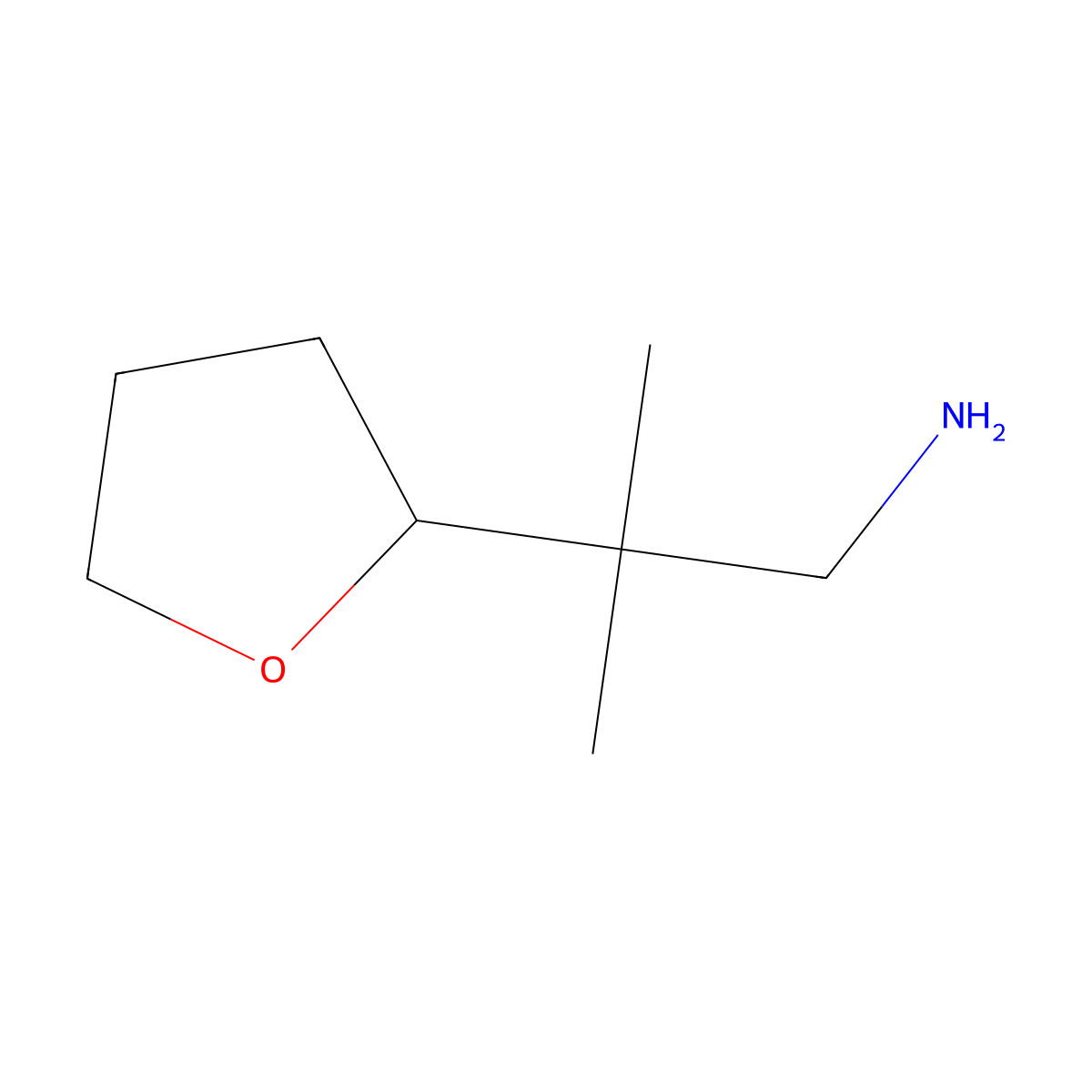 2-Methyl-2-(oxolan-2-YL)propan-1-amine molecular structure, CAS 1248565-99-2