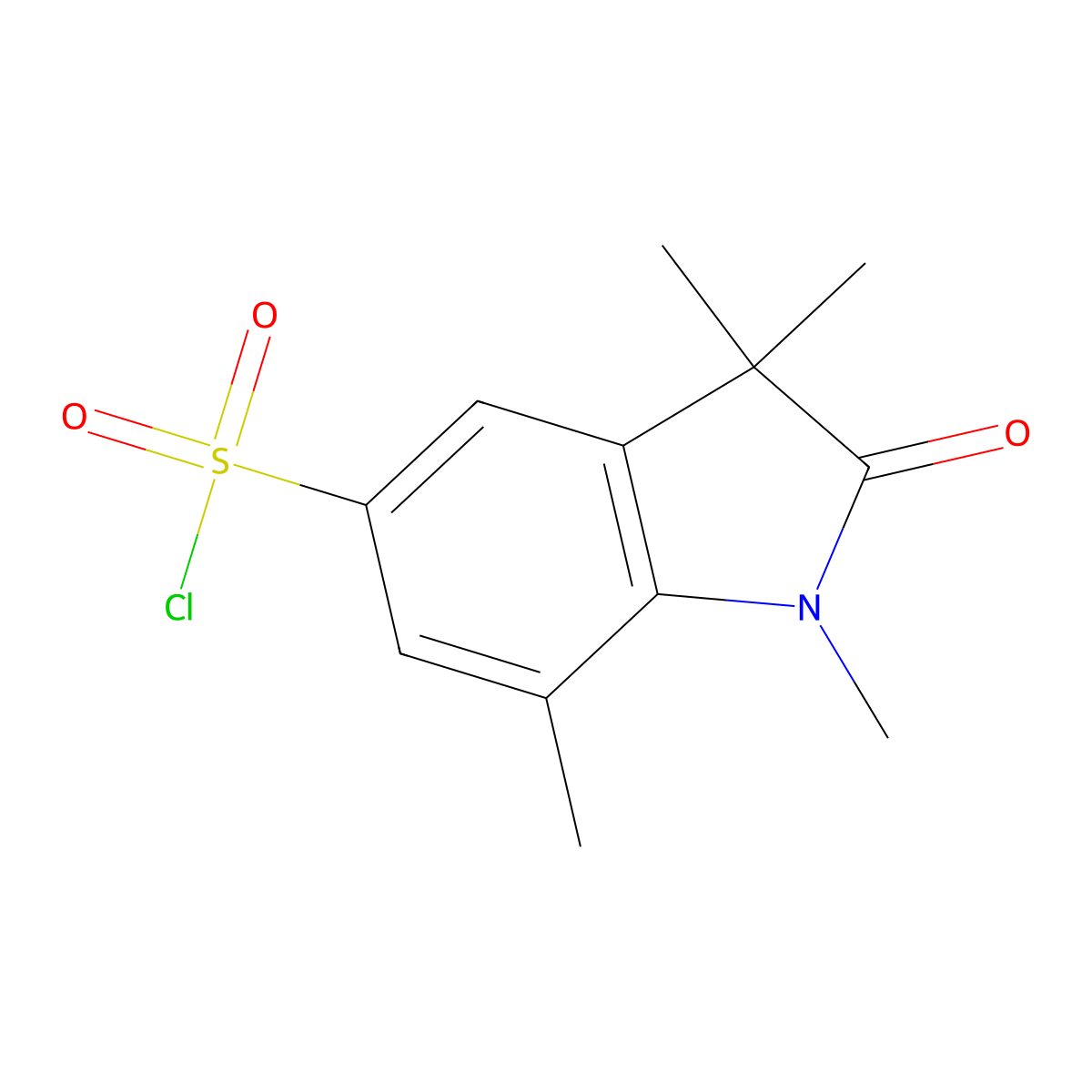 1,3,3,7-tetramethyl-2-oxo-2,3-dihydro-1H-indole-5-sulfonyl chloride molecular structure, CAS 1248566-14-4