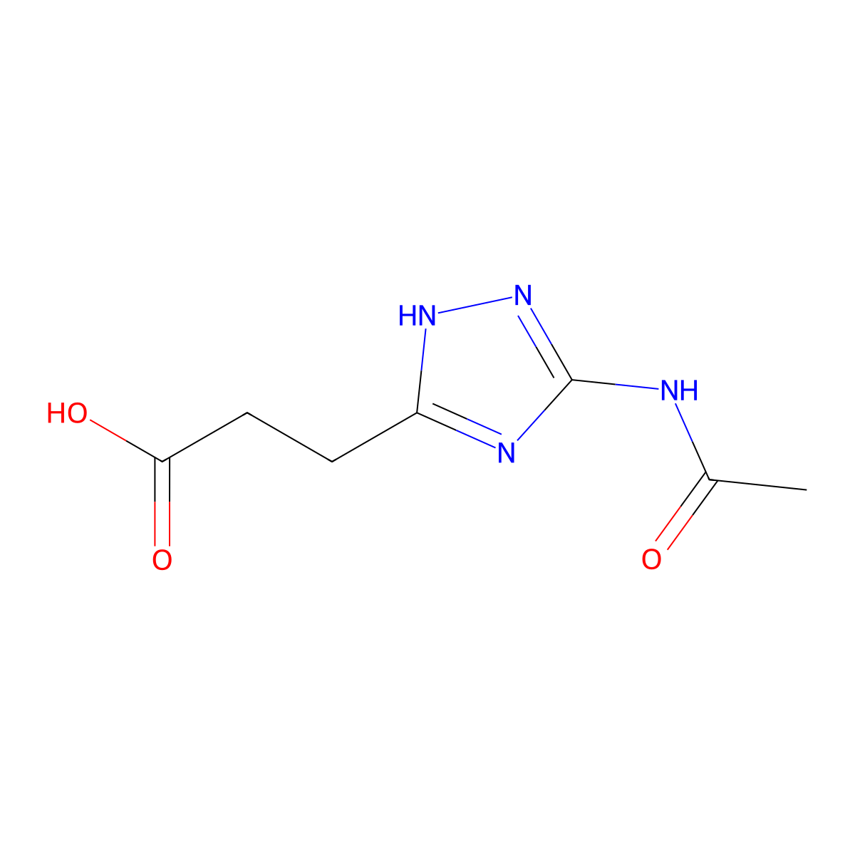 3-(5-Acetamido-4h-1,2,4-triazol-3-yl)propanoic acid molecular structure, CAS 1248567-64-7