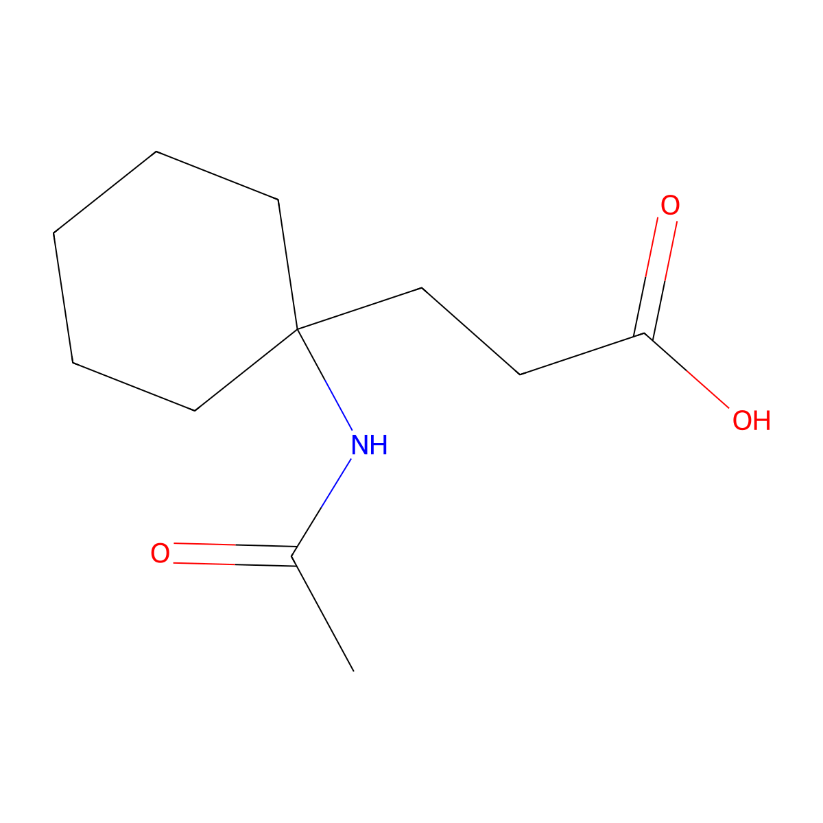 3-(1-Acetamidocyclohexyl)propanoic acid molecular structure, CAS 1248567-69-2