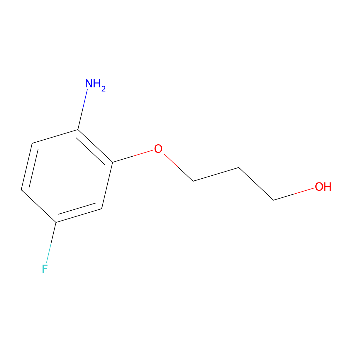 3-(2-Amino-5-fluorophenoxy)propan-1-ol molecular structure, CAS 1248594-73-1