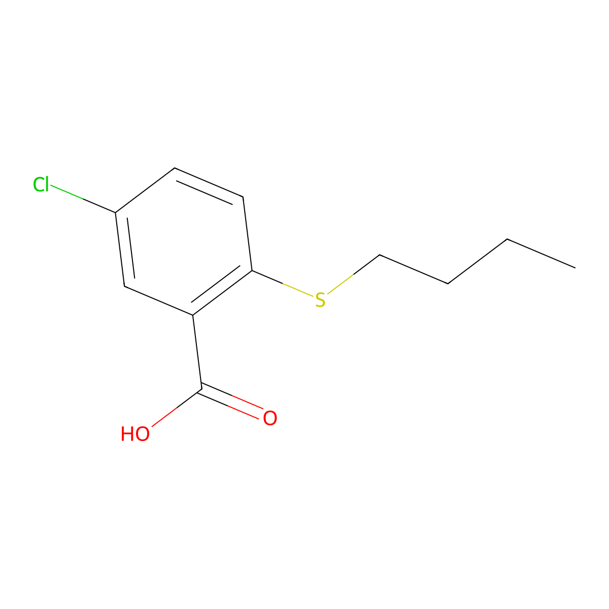 2-(Butylsulfanyl)-5-chlorobenzoic acid molecular structure, CAS 1248595-24-5