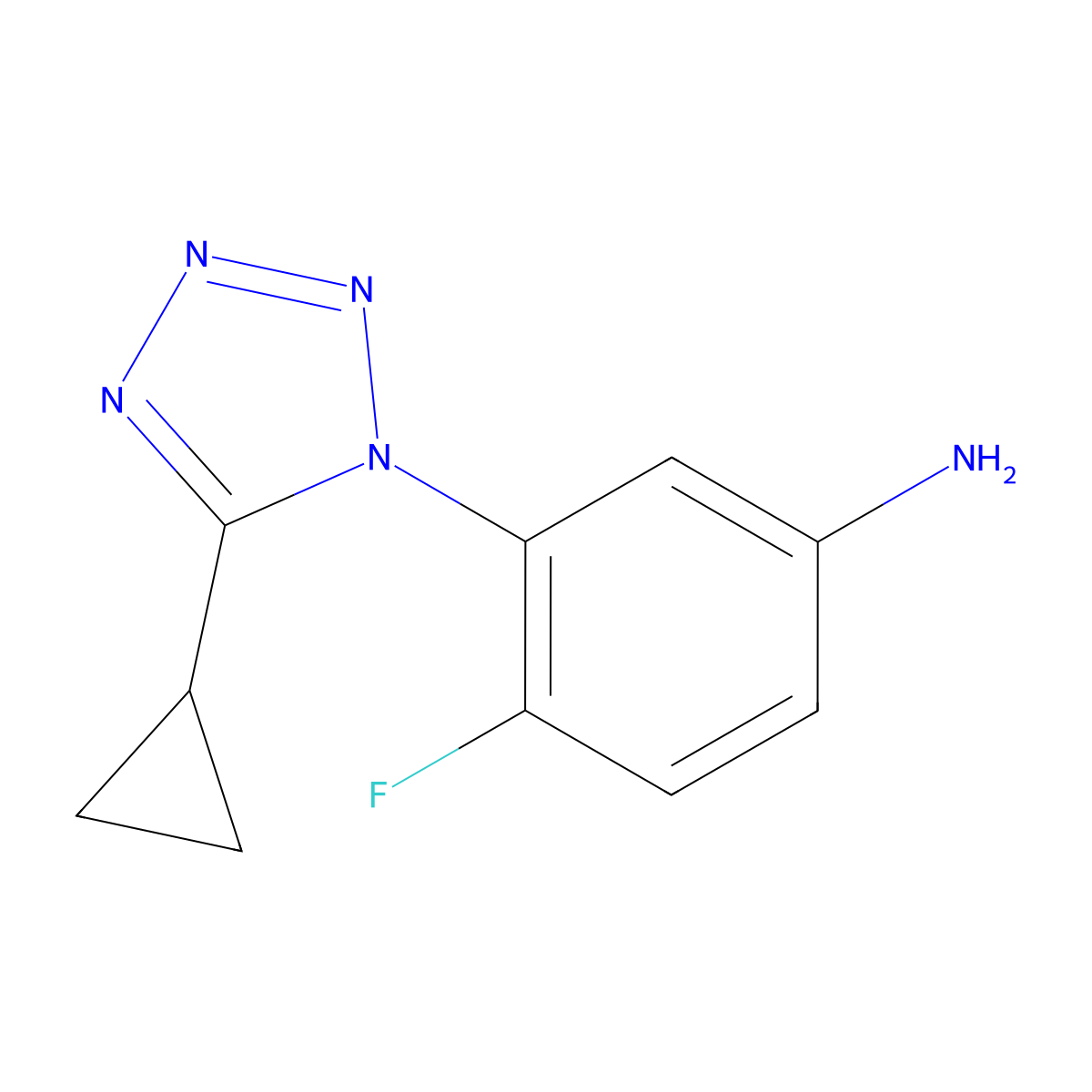 3-(5-cyclopropyl-1H-1,2,3,4-tetrazol-1-yl)-4-fluoroaniline molecular structure, CAS 1248595-67-6