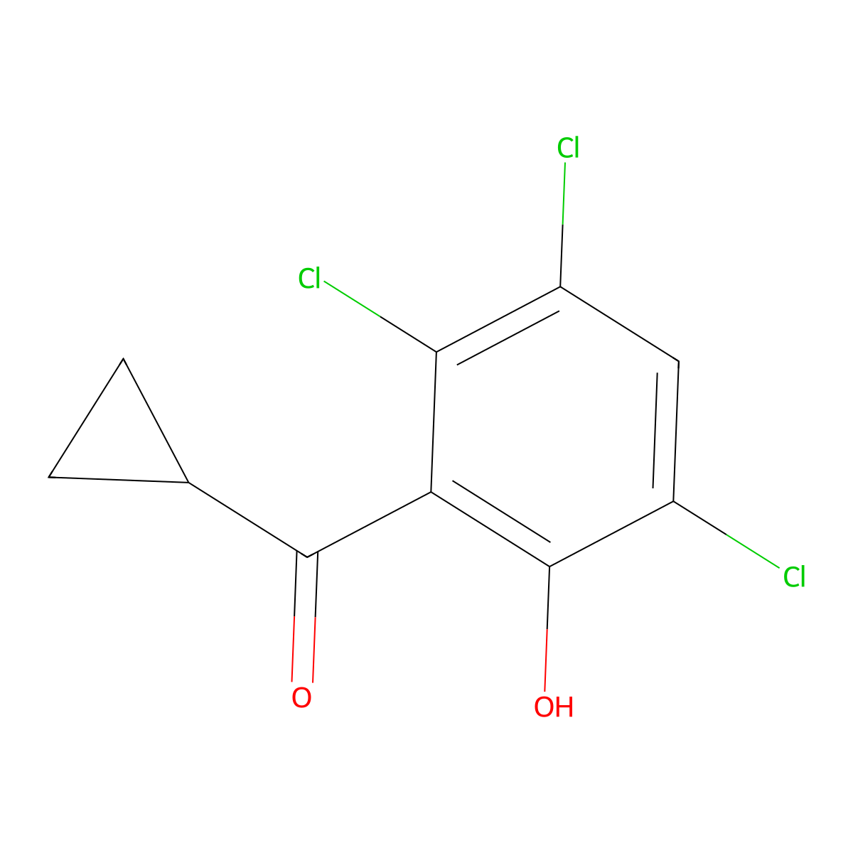 3,4,6-Trichloro-2-cyclopropanecarbonylphenol molecular structure, CAS 1248597-24-1