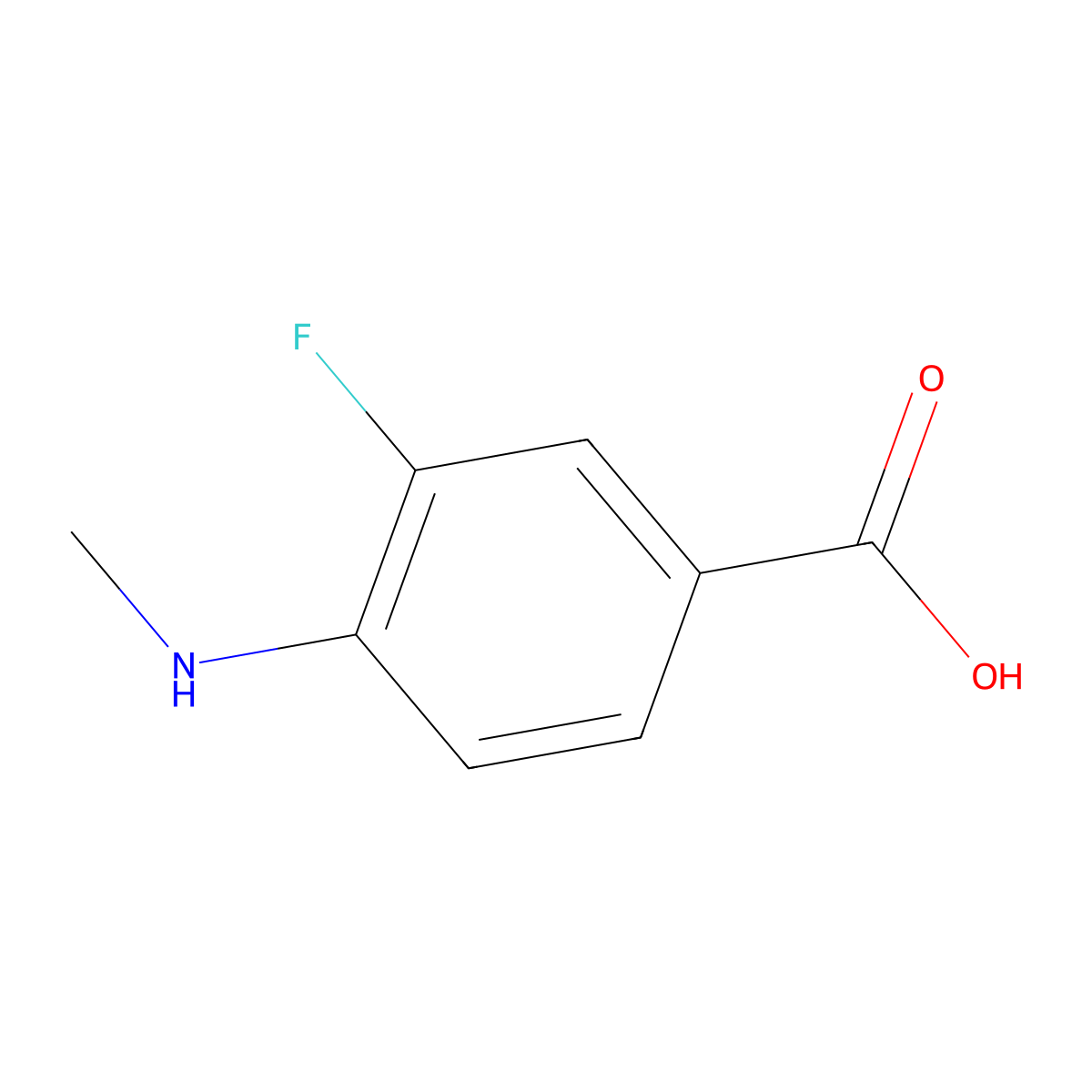 3-Fluoro-4-(methylamino)benzoic acid molecular structure, CAS 1248597-55-8