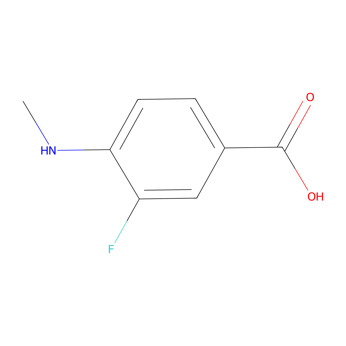 3-Fluoro-4-(methylamino)benzoic acid molecular structure, CAS 1248597-55-8