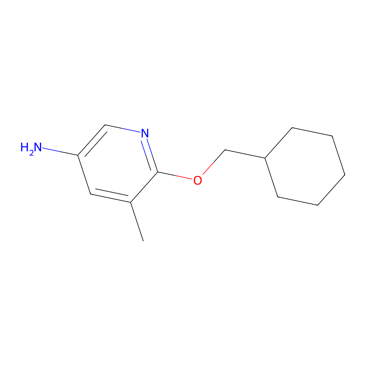 6-(Cyclohexylmethoxy)-5-methylpyridin-3-amine molecular structure, CAS 1248601-77-5