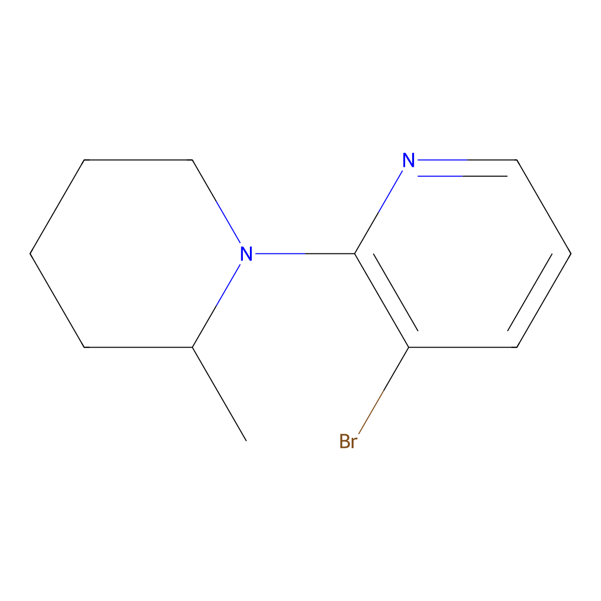 3-Bromo-2-(2-methylpiperidin-1-yl)pyridine molecular structure, CAS 1248602-34-7