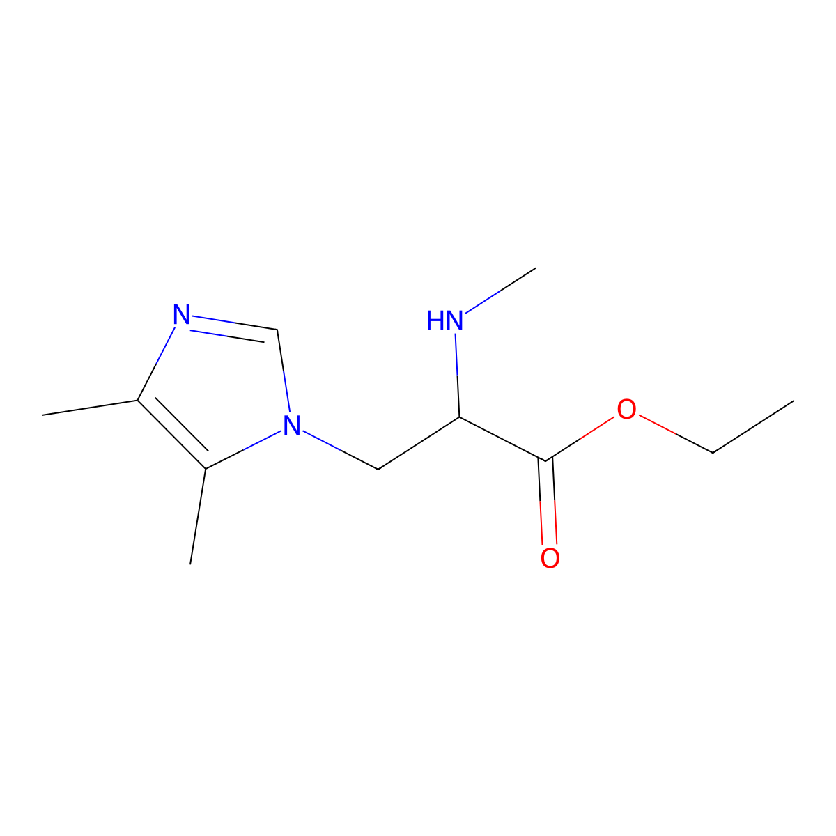Ethyl 3-(4,5-dimethyl-1h-imidazol-1-yl)-2-(methylamino)propanoate molecular structure, CAS 1248602-44-9