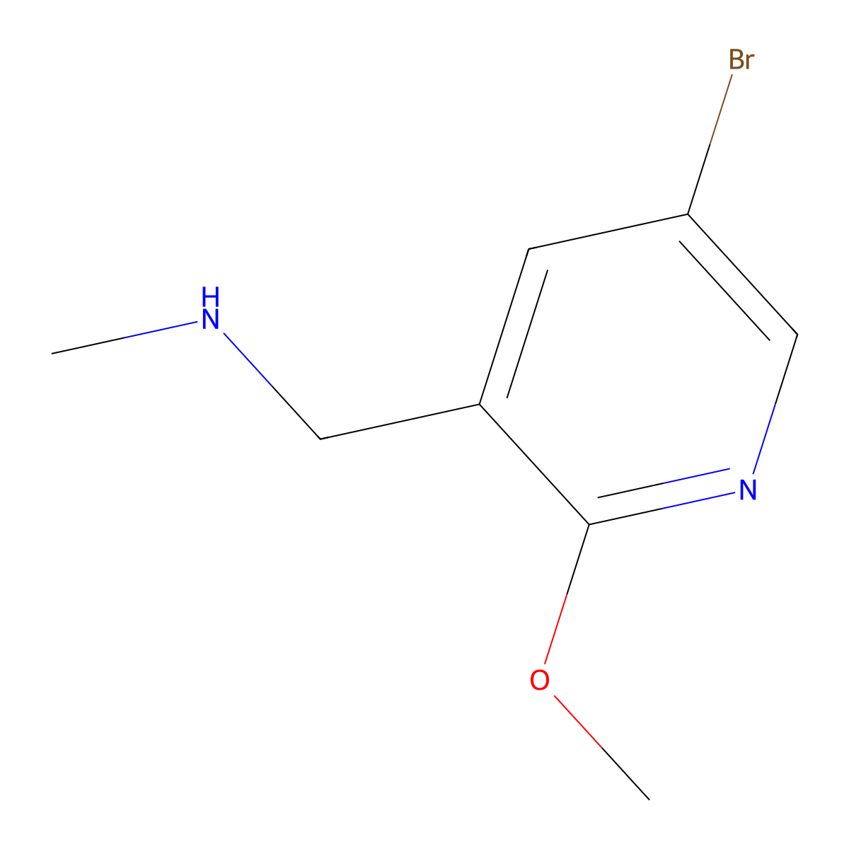 1-(5-bromo-2-methoxypyridin-3-yl)-N-methylmethanamine molecular structure, CAS 1248602-69-8