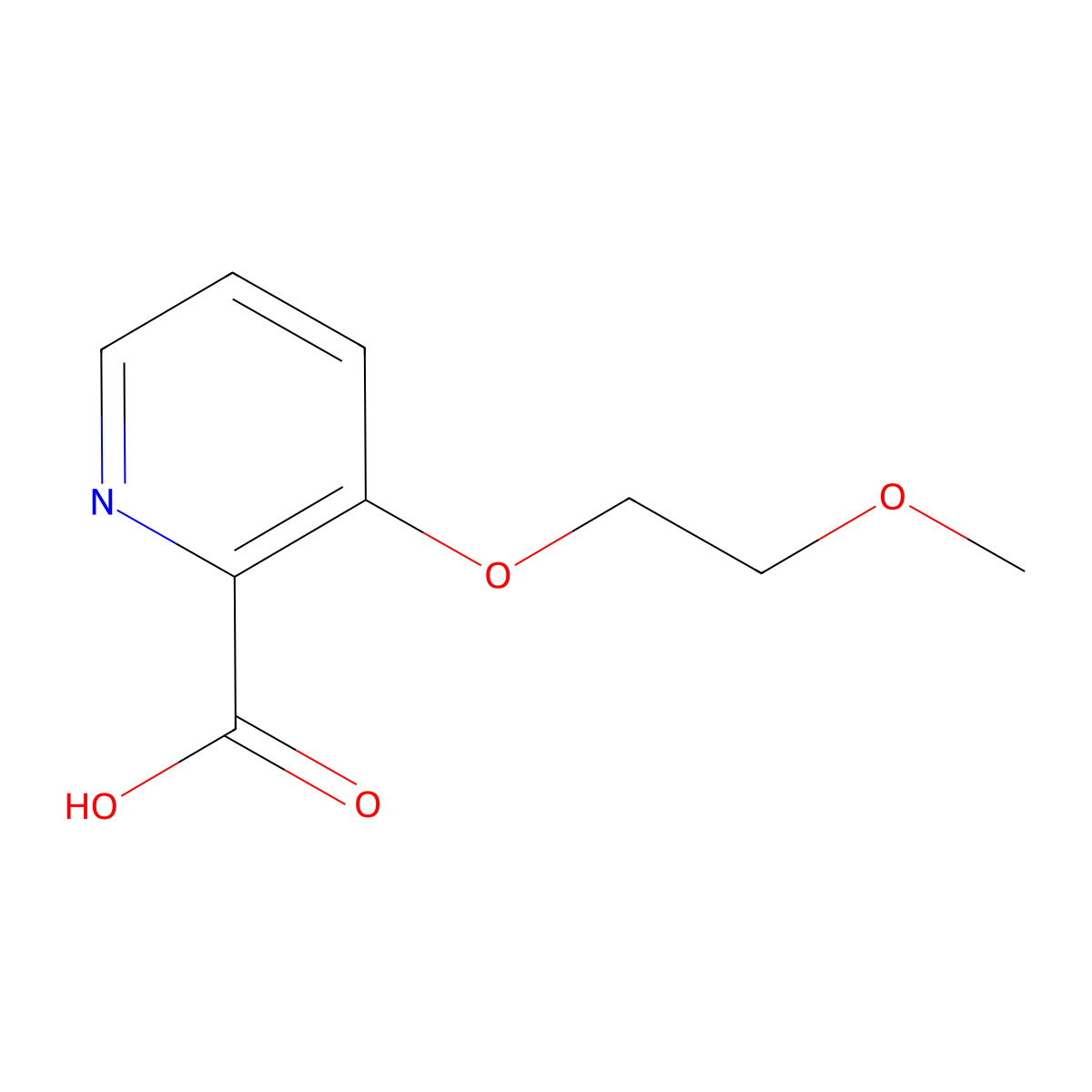 3-(2-Methoxyethoxy)pyridine-2-carboxylic acid molecular structure, CAS 1248603-44-2