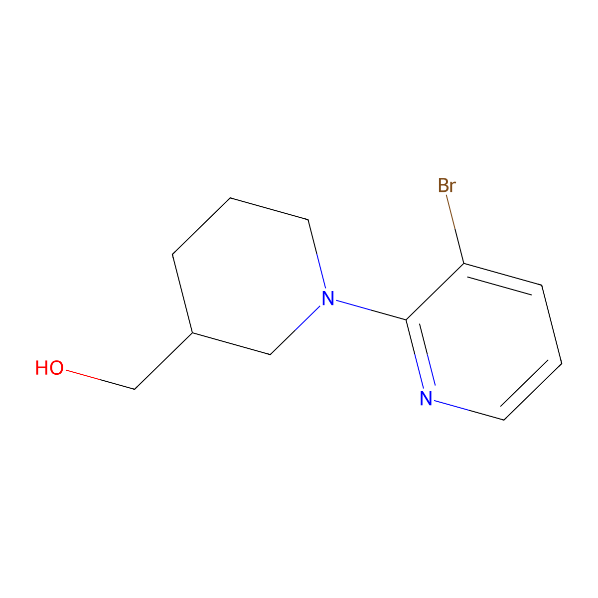 [1-(3-Bromopyridin-2-yl)piperidin-3-yl]methanol molecular structure, CAS 1248610-14-1