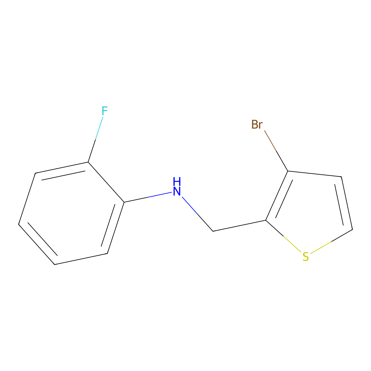 N-[(3-bromothiophen-2-yl)methyl]-2-fluoroaniline molecular structure, CAS 1248610-49-2