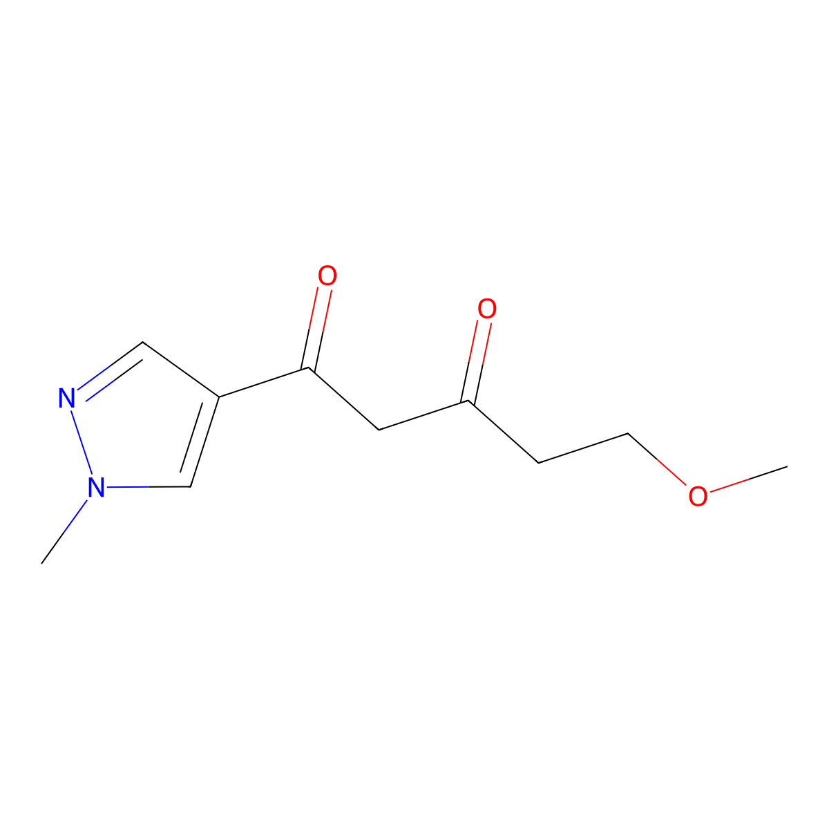5-Methoxy-1-(1-methyl-1h-pyrazol-4-yl)pentane-1,3-dione molecular structure, CAS 1248610-76-5