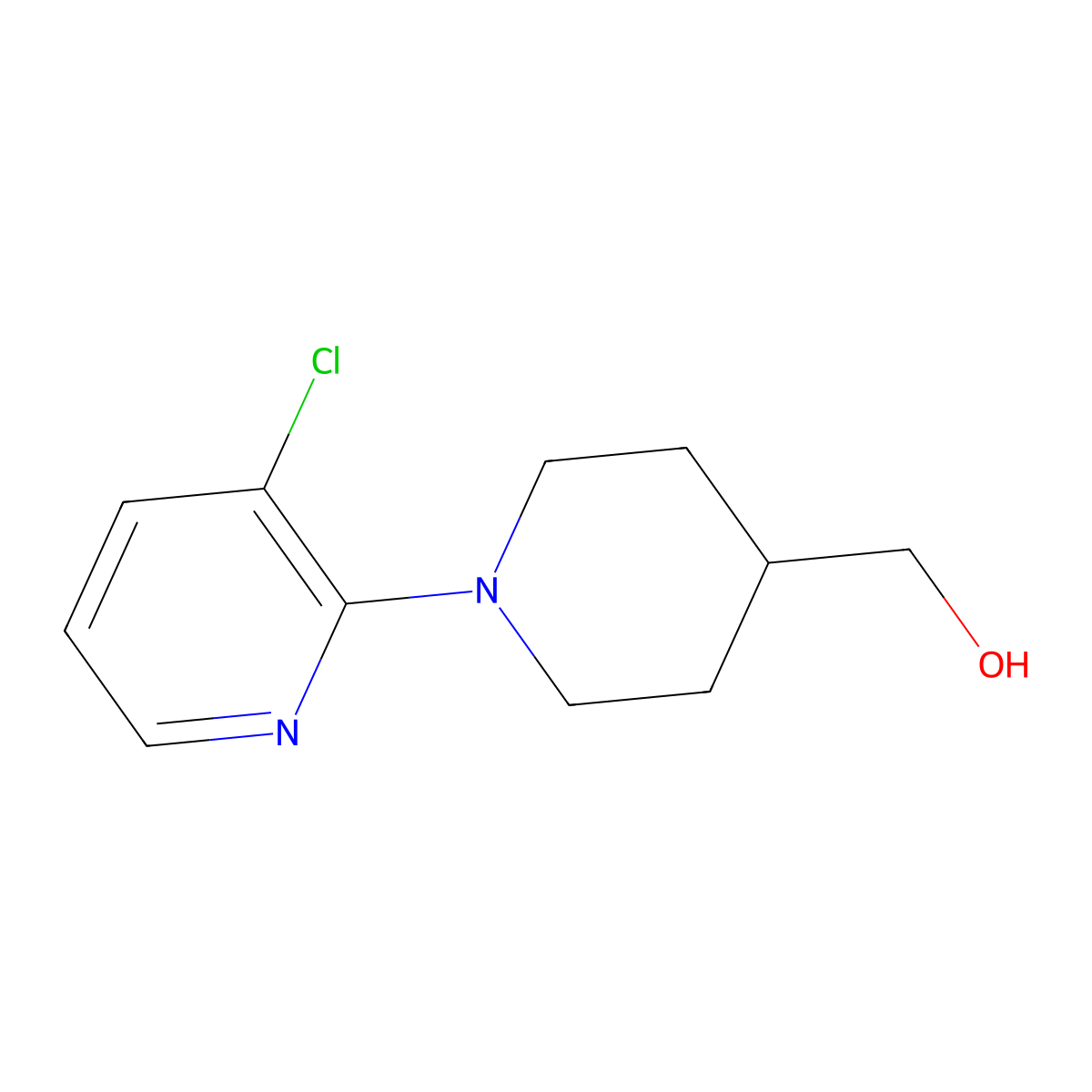[1-(3-Chloropyridin-2-yl)piperidin-4-yl]methanol molecular structure, CAS 1248611-02-0