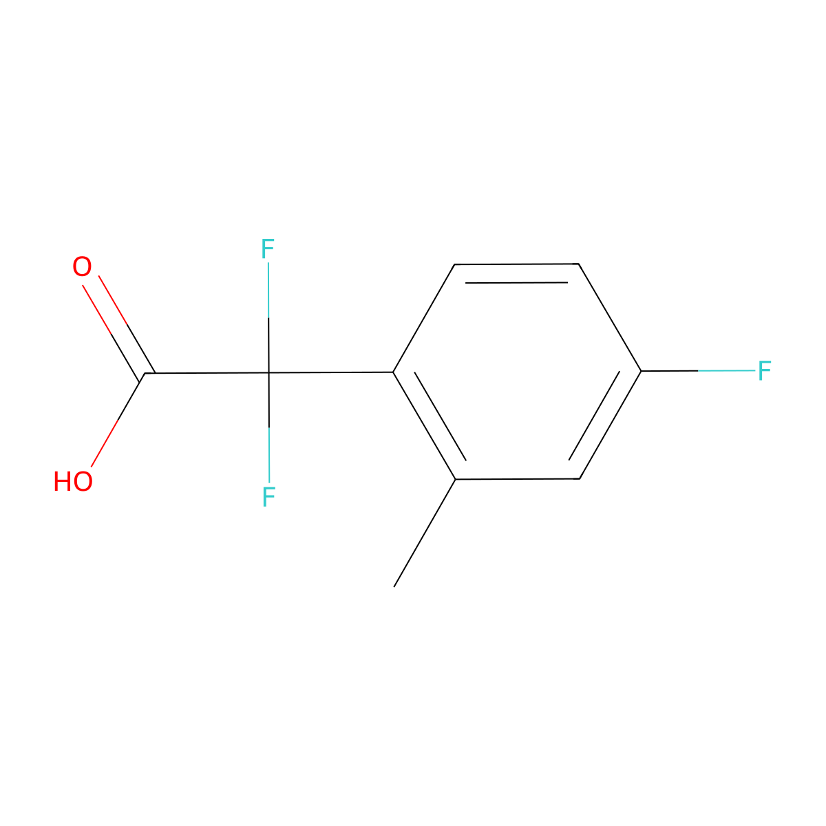 2,2-Difluoro-2-(4-fluoro-2-methylphenyl)acetic acid molecular structure, CAS 1248611-17-7