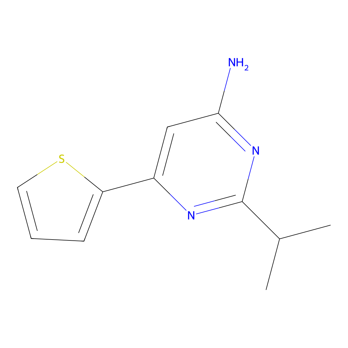 4-Amino-2-(iso-propyl)-6-(2-thienyl)pyrimidine molecular structure, CAS 1248611-47-3