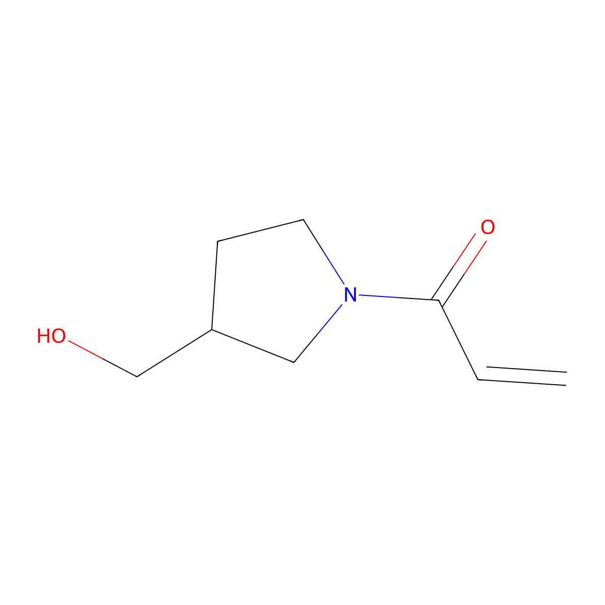 1-(3-(Hydroxymethyl)pyrrolidin-1-yl)prop-2-en-1-one molecular structure, CAS 1248611-91-7