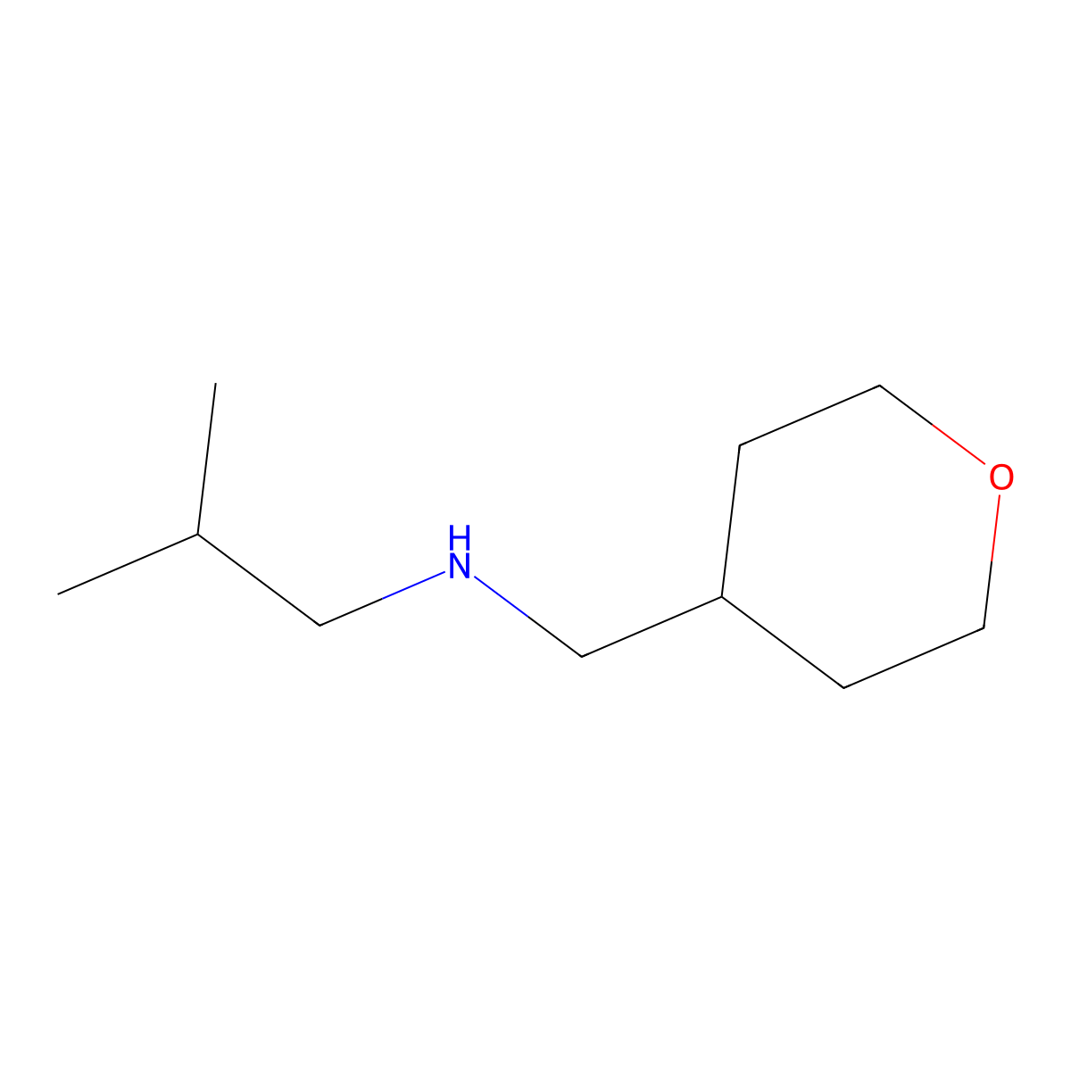 Isobutyl-(tetrahydro-pyran-4-ylmethyl)-amine molecular structure, CAS 1248612-01-2