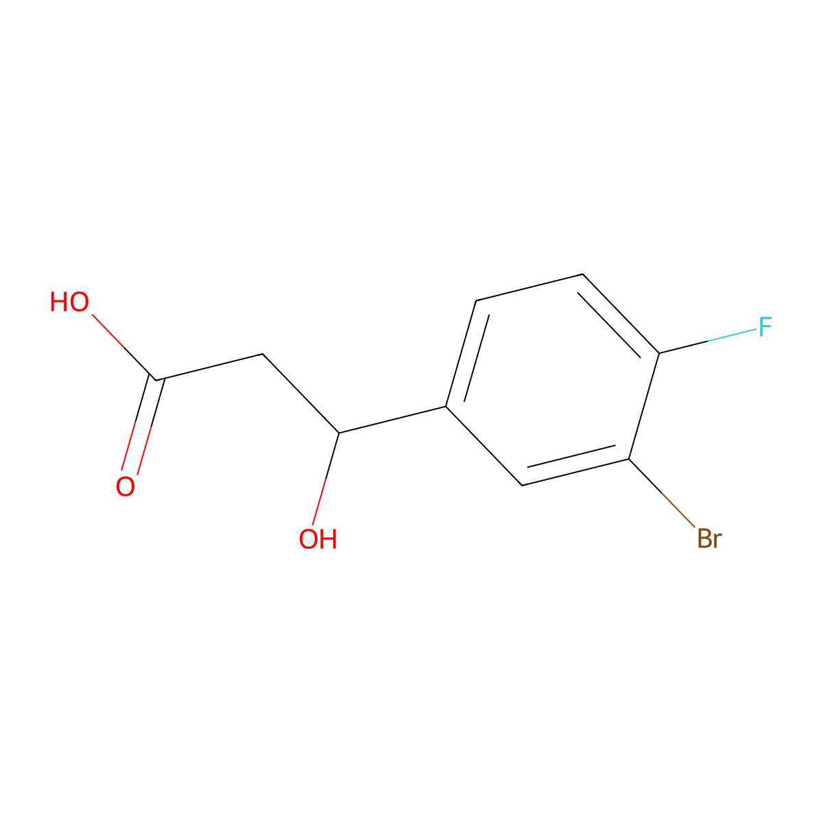 3-(3-Bromo-4-fluorophenyl)-3-hydroxypropanoic acid molecular structure, CAS 1248613-46-8