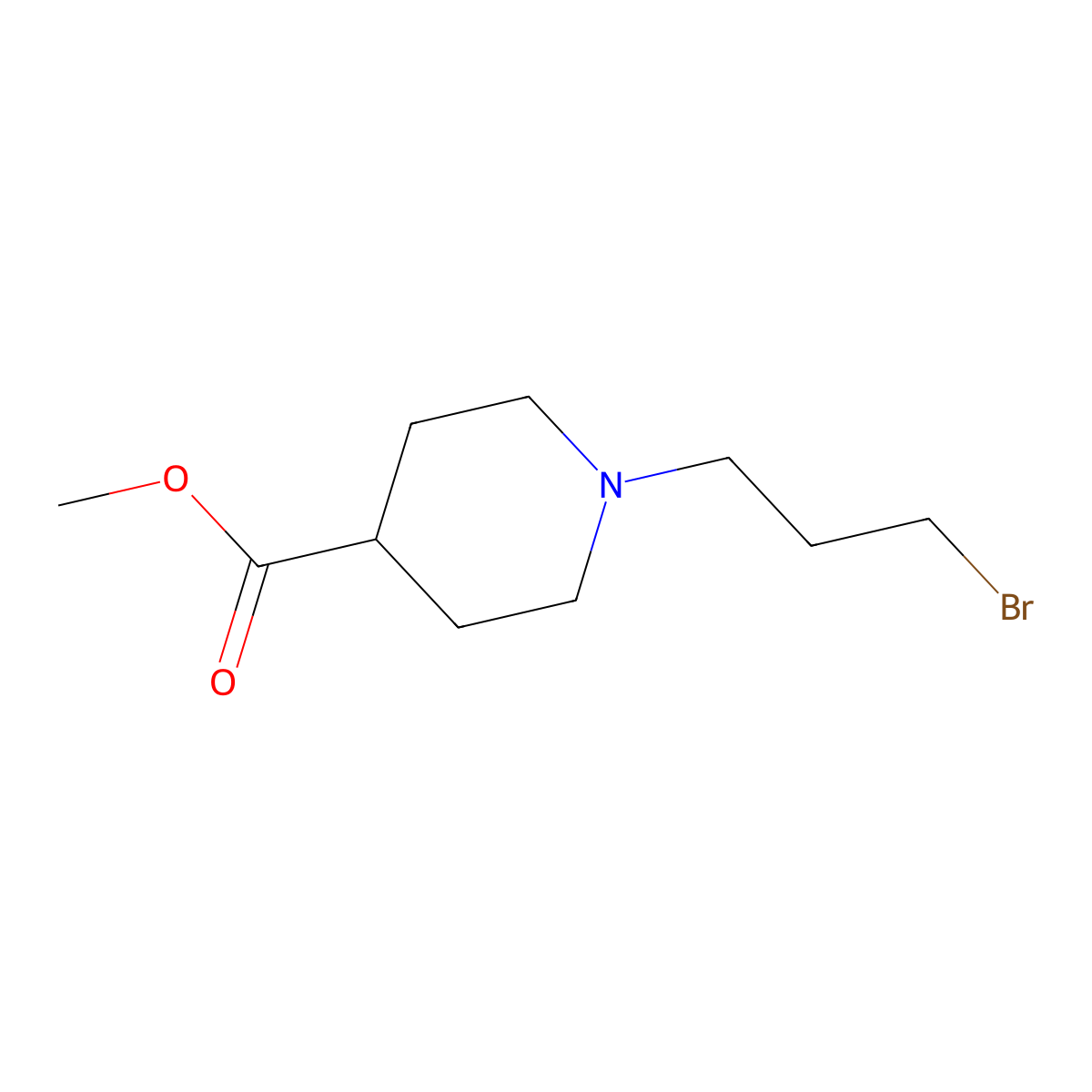 Methyl 1-(3-bromopropyl)piperidine-4-carboxylate molecular structure, CAS 1248616-44-5