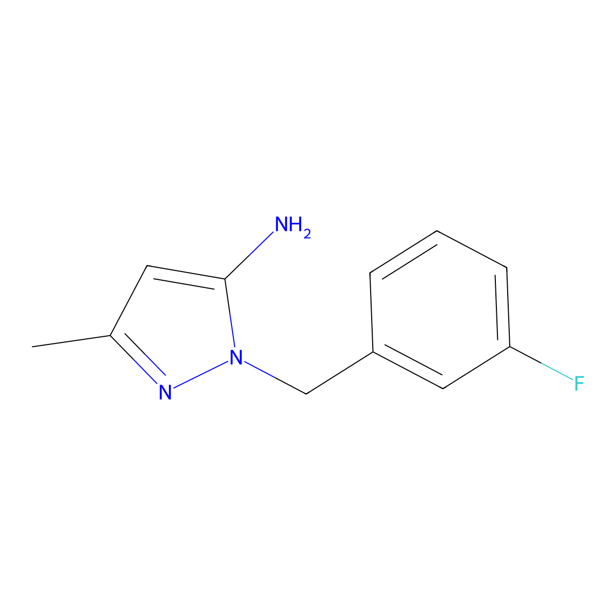 1-(3-Fluorobenzyl)-3-methyl-1H-pyrazol-5-amine molecular structure, CAS 1248617-48-2