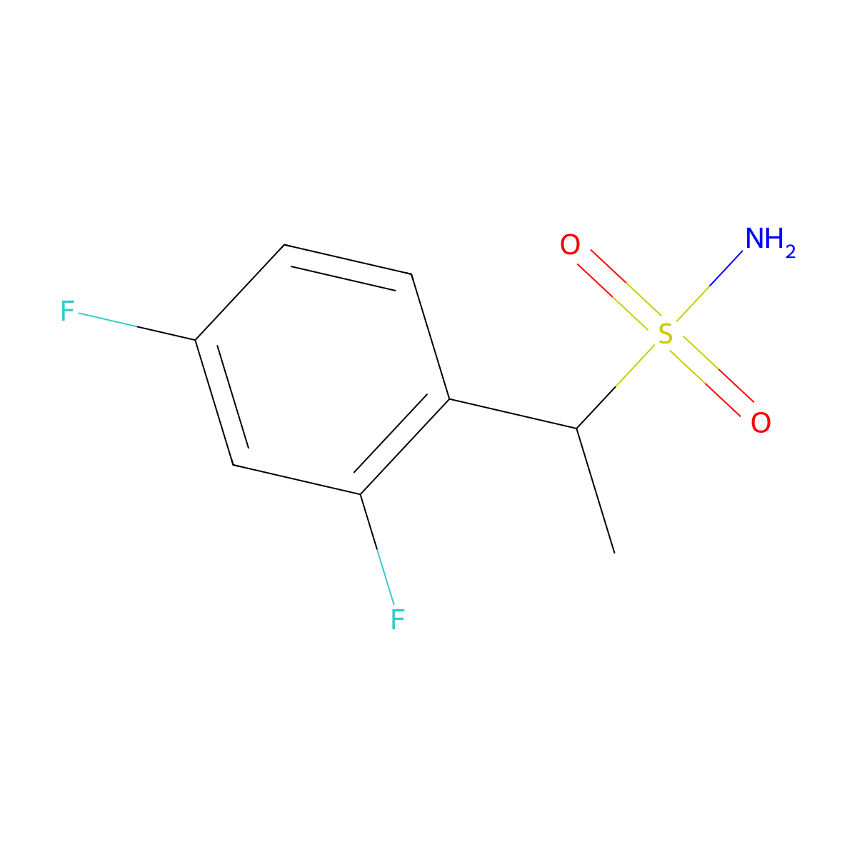1-(2,4-Difluorophenyl)ethane-1-sulfonamide molecular structure, CAS 1248618-04-3