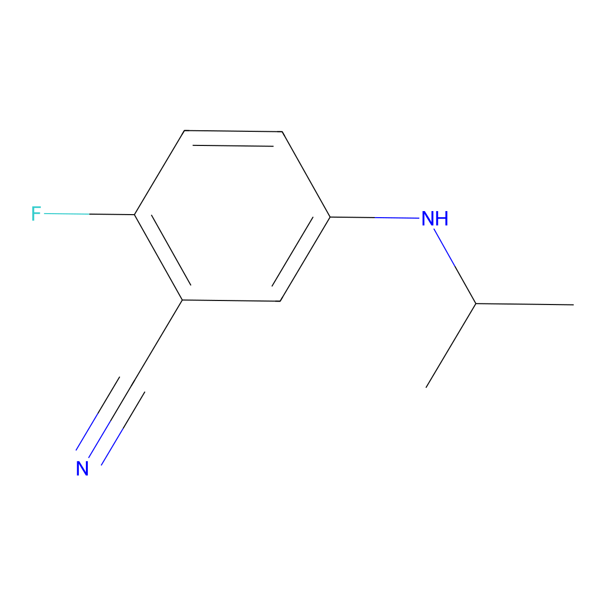 2-Fluoro-5-[(propan-2-yl)amino]benzonitrile molecular structure, CAS 1248619-87-5