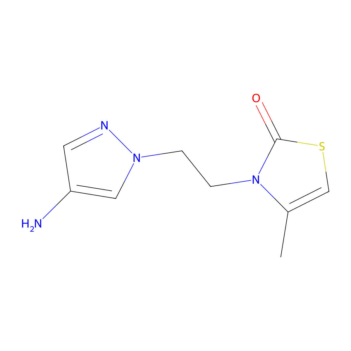 3-(2-(4-Amino-1h-pyrazol-1-yl)ethyl)-4-methylthiazol-2(3h)-one molecular structure, CAS 1248619-96-6