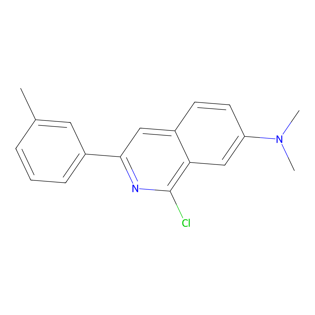 1-chloro-N,N-dimethyl-3-m-tolylisoquinolin-7-amine molecular structure, CAS 1248621-84-2