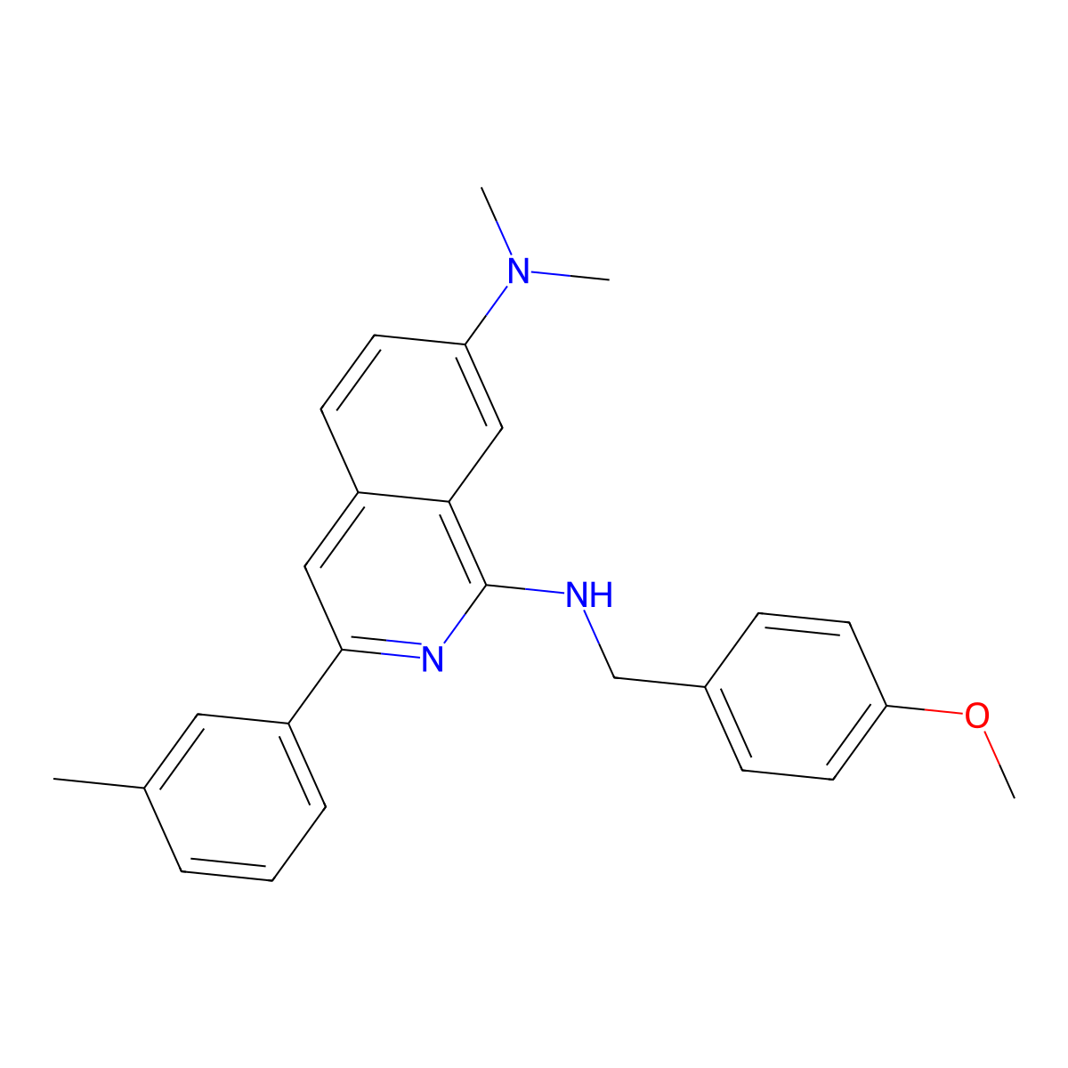N1-(4-methoxybenzyl)-N7,N7-dimethyl-3-m-tolylisoquinoline-1,7-diamine molecular structure, CAS 1248622-41-4