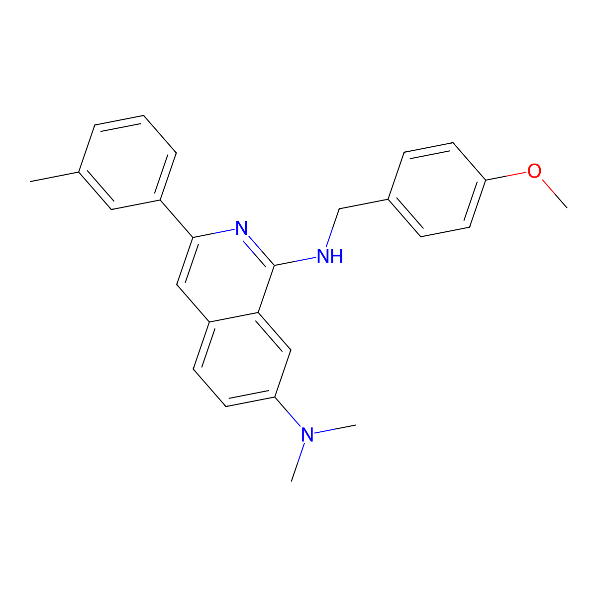 N1-(4-methoxybenzyl)-N7,N7-dimethyl-3-m-tolylisoquinoline-1,7-diamine molecular structure, CAS 1248622-41-4