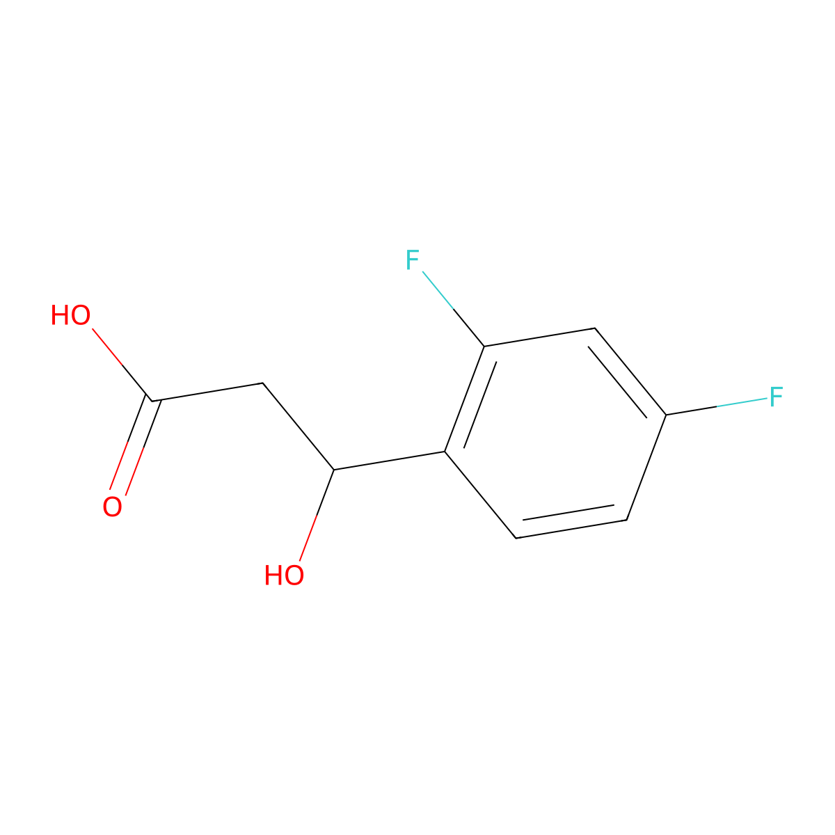 3-(2,4-Difluorophenyl)-3-hydroxypropanoic acid molecular structure, CAS 1248626-28-9
