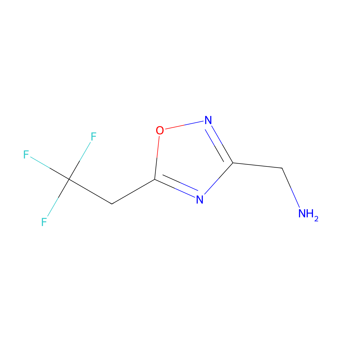 [5-(2,2,2-Trifluoroethyl)-1,2,4-oxadiazol-3-yl]methanamine molecular structure, CAS 1248627-40-8