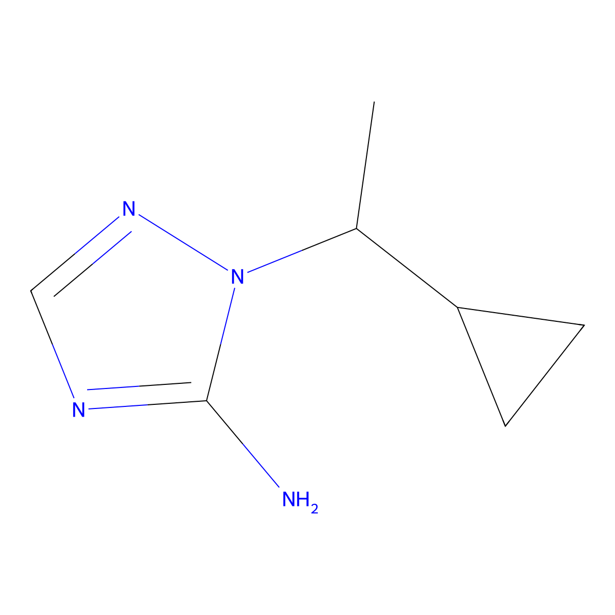 1-(1-cyclopropylethyl)-1H-1,2,4-triazol-5-amine molecular structure, CAS 1248627-68-0