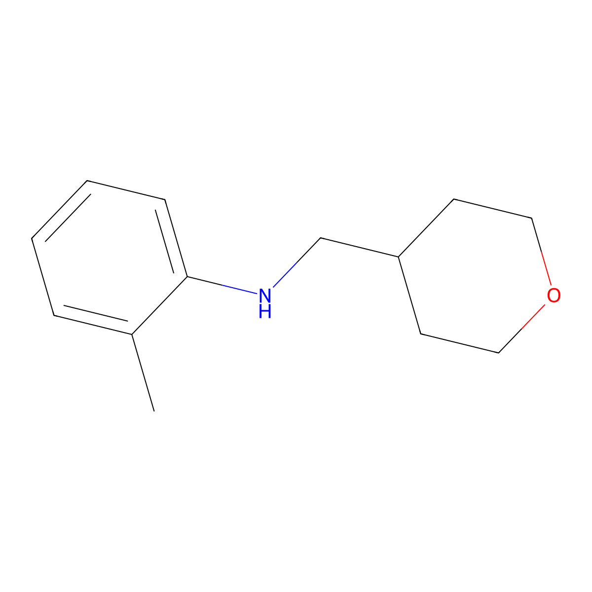 2-methyl-N-[(oxan-4-yl)methyl]aniline molecular structure, CAS 1248633-47-7