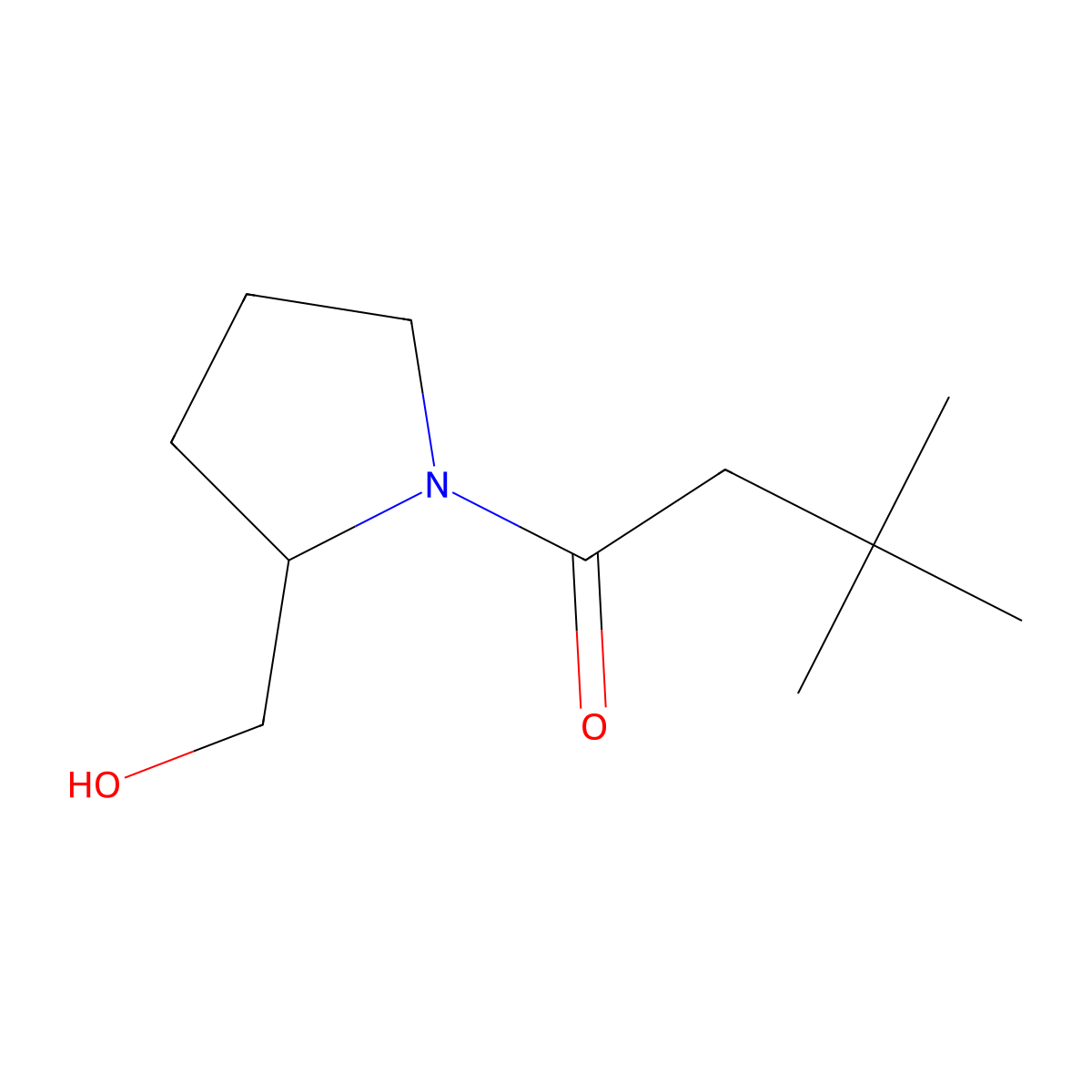 1-[2-(Hydroxymethyl)pyrrolidin-1-yl]-3,3-dimethylbutan-1-one molecular structure, CAS 1248638-60-9