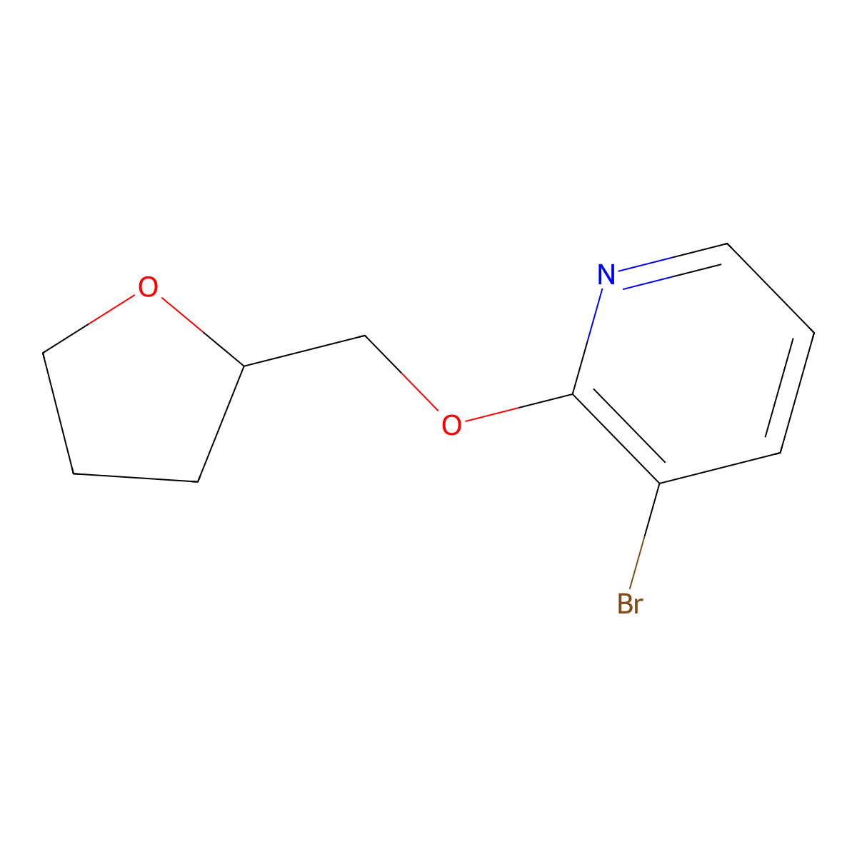 3-Bromo-2-[(oxolan-2-yl)methoxy]pyridine molecular structure, CAS 1248638-70-1