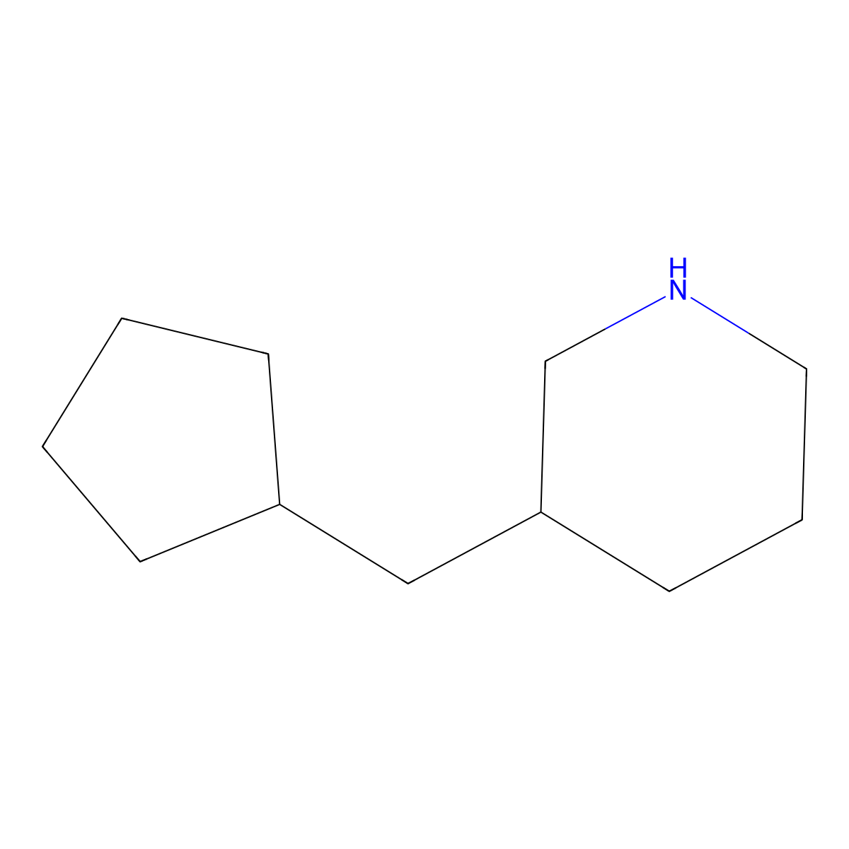 3-(Cyclopentylmethyl)piperidine molecular structure, CAS 1248639-56-6