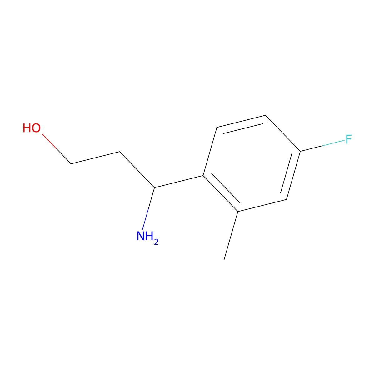 3-Amino-3-(4-fluoro-2-methylphenyl)propan-1-ol molecular structure, CAS 1248639-74-8