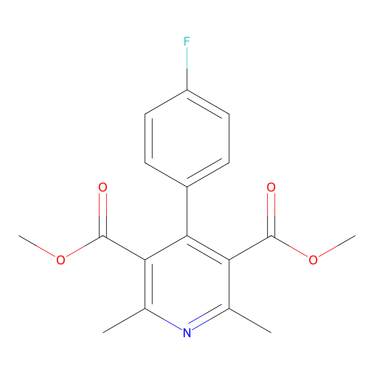 Dimethyl 4-(4-fluorophenyl)-2,6-dimethylpyridine-3,5-dicarboxylate molecular structure, CAS 124864-41-1
