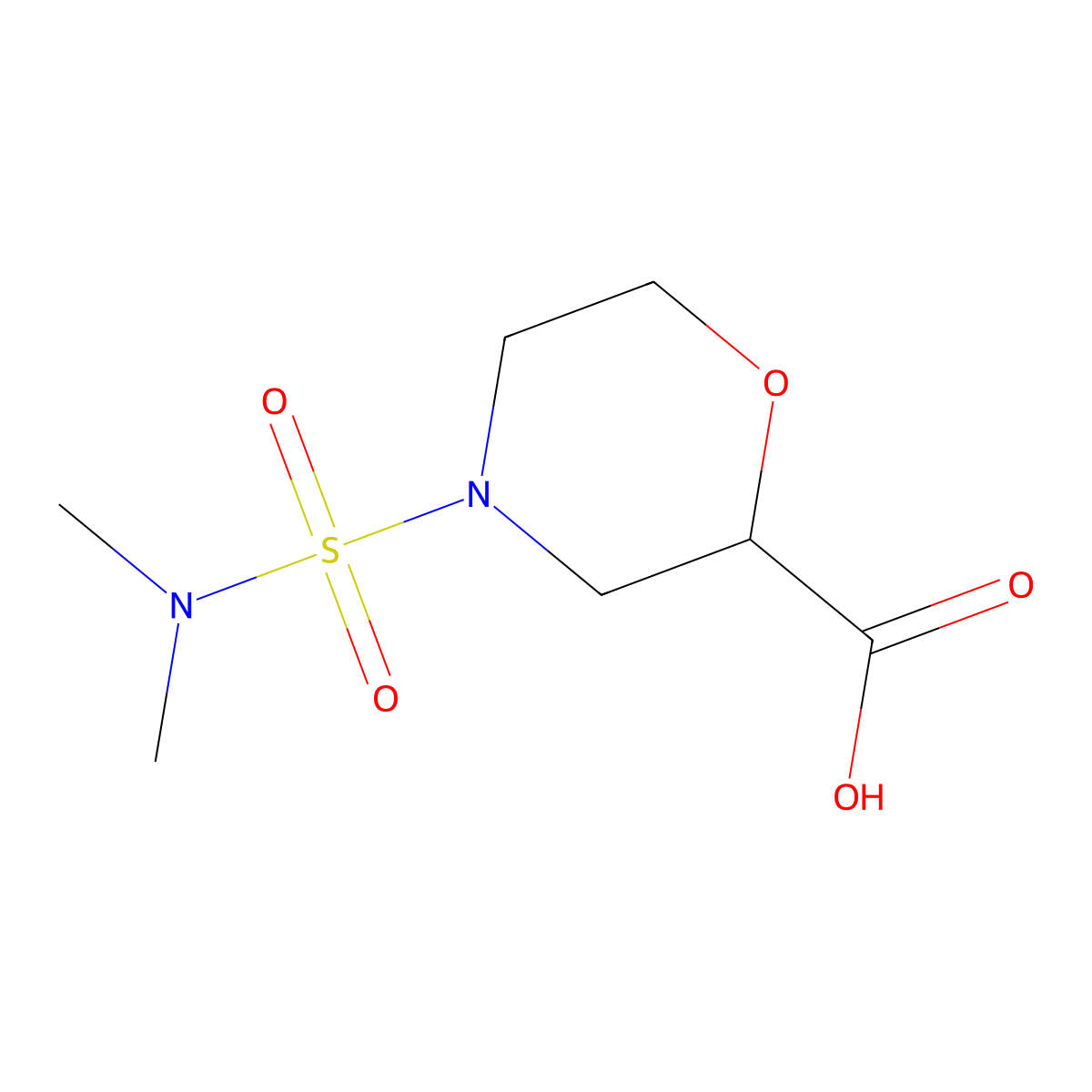 4-(Dimethylsulfamoyl)morpholine-2-carboxylic acid molecular structure, CAS 1248641-14-6