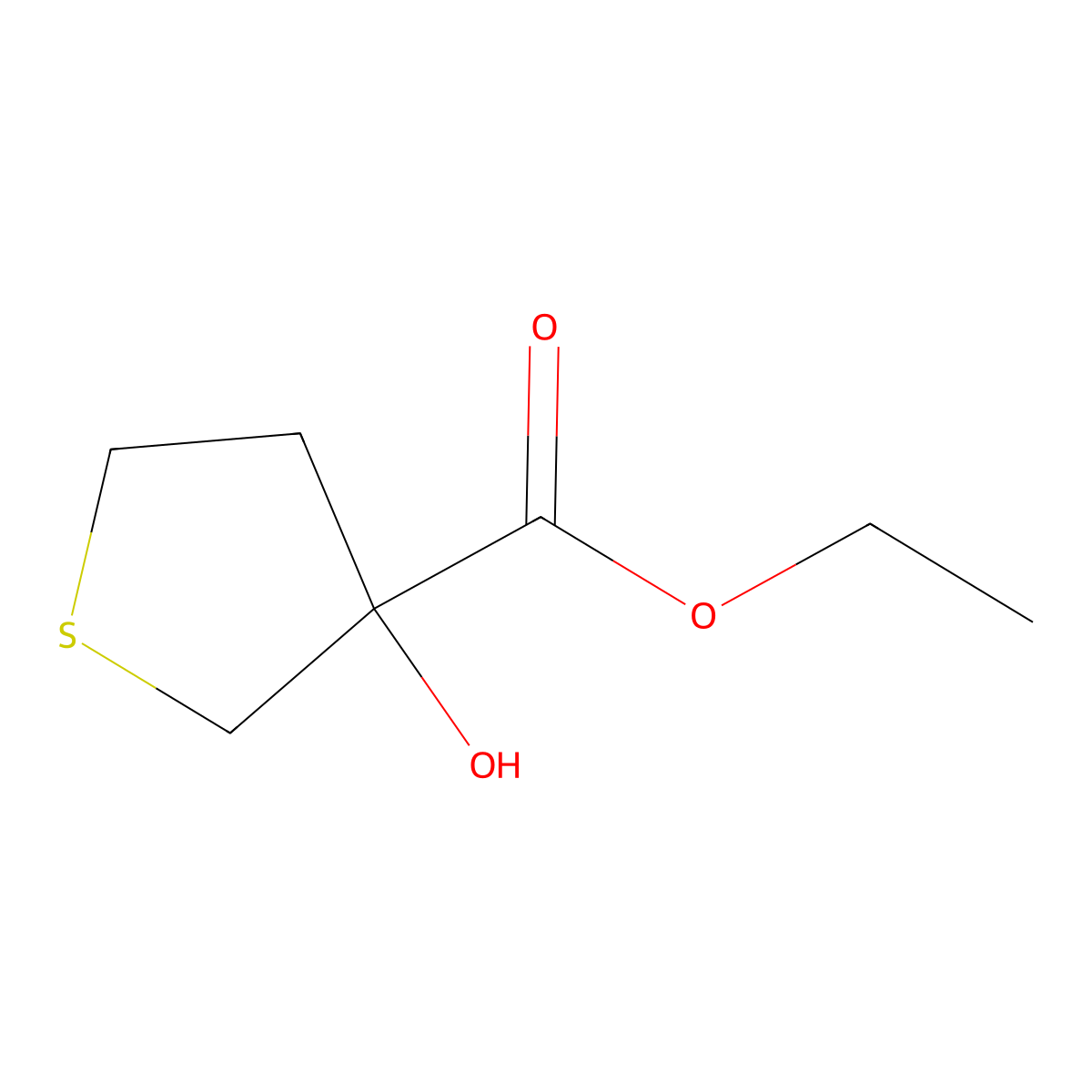 Ethyl 3-hydroxytetrahydrothiophene-3-carboxylate molecular structure, CAS 1248642-62-7