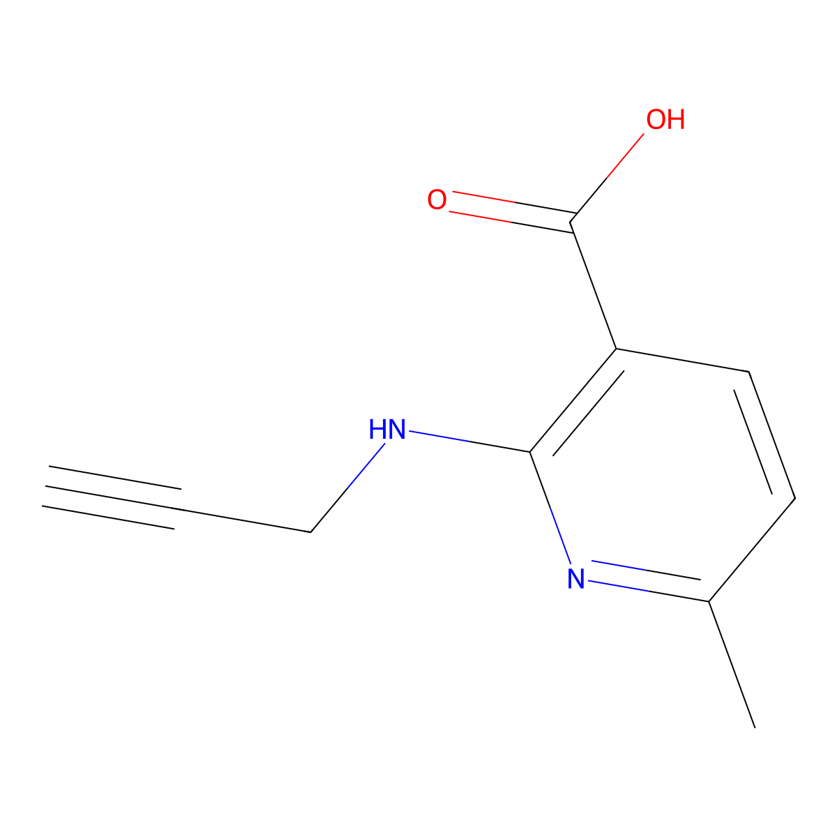 6-Methyl-2-[(prop-2-yn-1-yl)amino]pyridine-3-carboxylic acid molecular structure, CAS 1248642-65-0