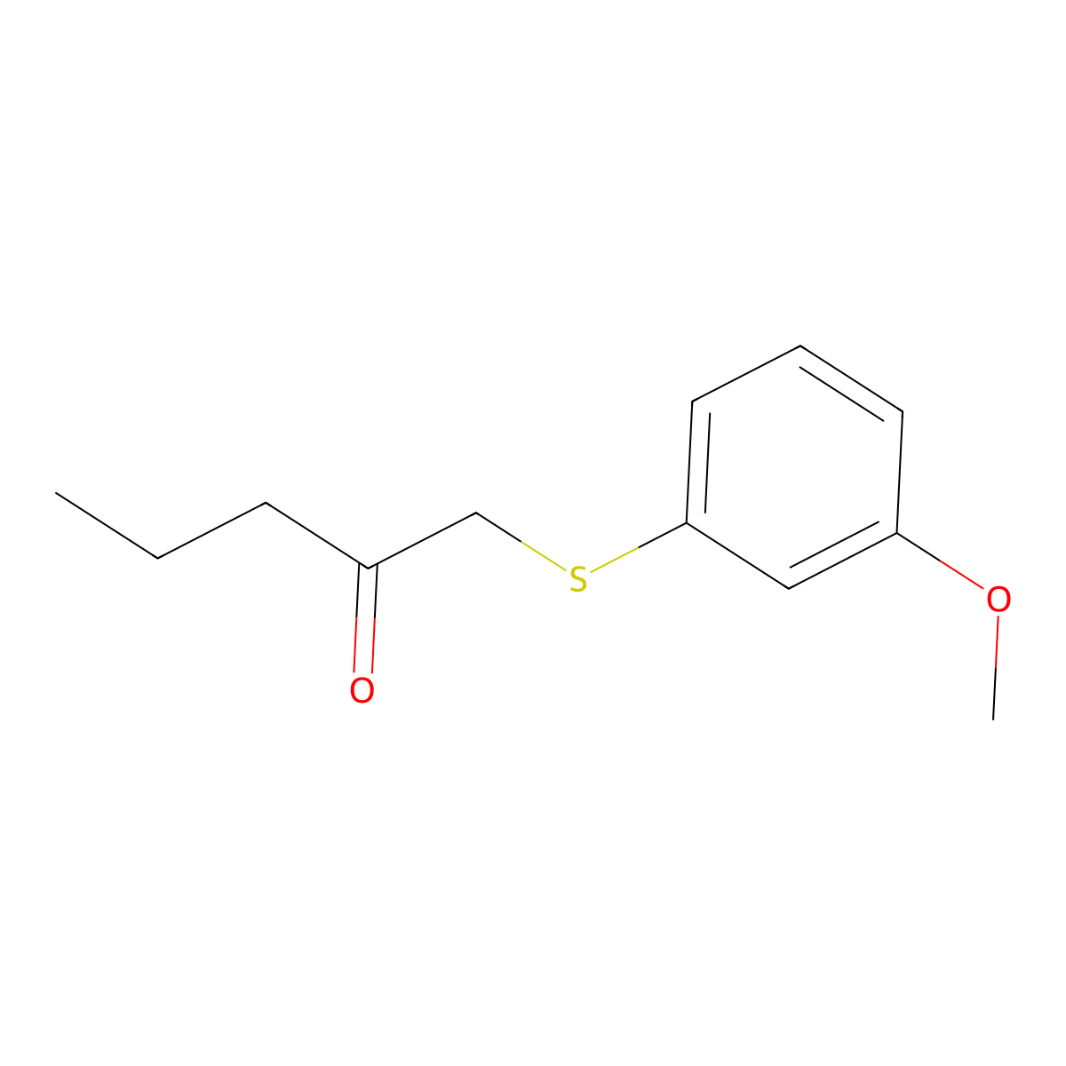 1-((3-Methoxyphenyl)thio)pentan-2-one molecular structure, CAS 1248648-76-1