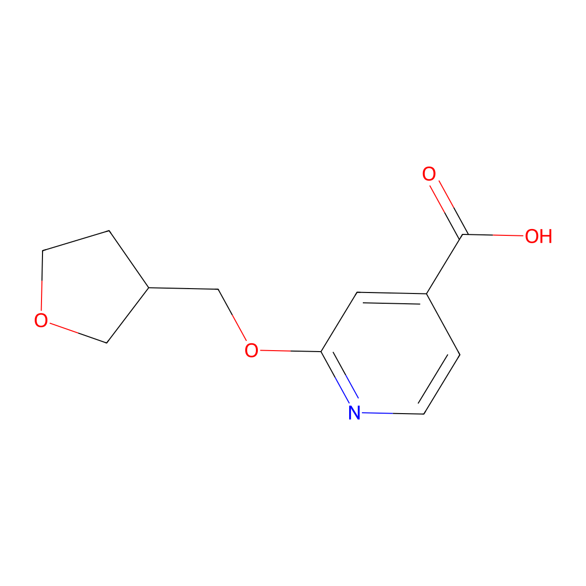 2-((Tetrahydrofuran-3-yl)methoxy)isonicotinic acid molecular structure, CAS 1248652-58-5